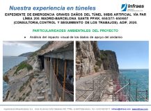 EXPEDIENTE DE EMERGENCIA GRAVES DAÑOS DEL TÚNEL 98BIS ARTIFICIAL VÍA PAR LÍNEA 200. MADRID-BARCELONA SANTS PP.KK. 650/277- 650/607 (CONSULTORIA,CONTROL Y SEGUIMIENTO DE LOS TRABAJOS)
